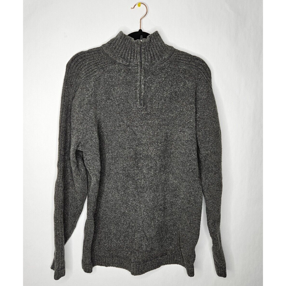 Alpine Design 1/4 Zip Long Sleeve MockNeck Pullover Sweater Gray Warm Men's XL